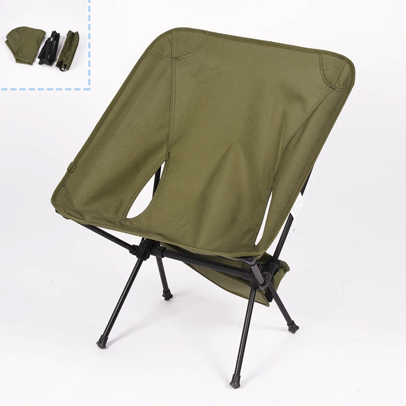 

Outdoor Portable Lightweight Aluminum Alloy Folding Chair With Low Back Oxford Cloth Camping Aluminum Alloy Moon Chair New