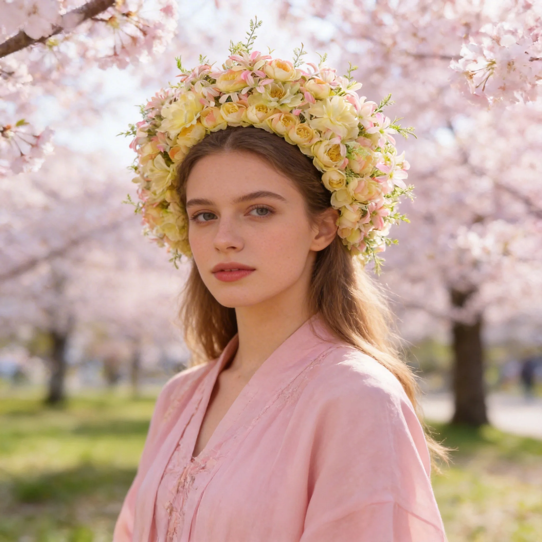 

1 желтая повязка на голову ручной работы с искусственными цветами, цветочной заколкой и гирляндой, подходит для свадебных и праздничных платьев.