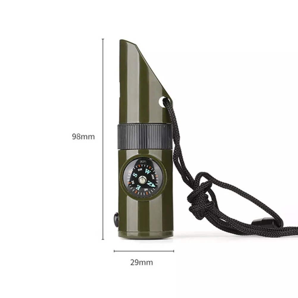 بوصلة يدوية مدمجة 7 في 1 أداة نجاة سهلة الحمل، أداة عملية للاستخدام الخارجي للمشي لمسافات طويلة