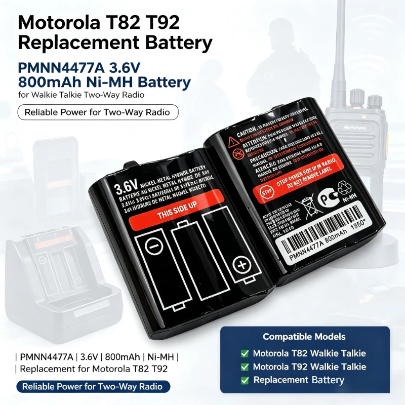 3.6V 800mAh PMNN4477A Replacement Battery For Motorola T82 T92 Walkie Talkie