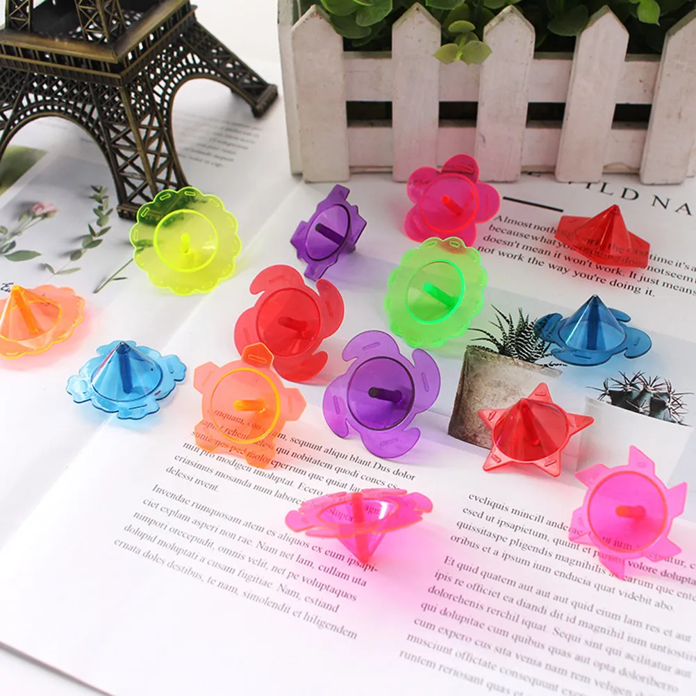 

100Pcs Plastic Spinning Tops Hand Twisting Gyroscope Kids Gift Fun Educational Game Helps Hand Eye Coordination