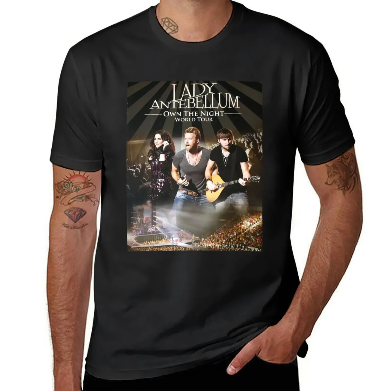 

Футболка Lady antebellum World Tour, черная для мальчика, возвышенная мужская одежда, новая модель 2025 года