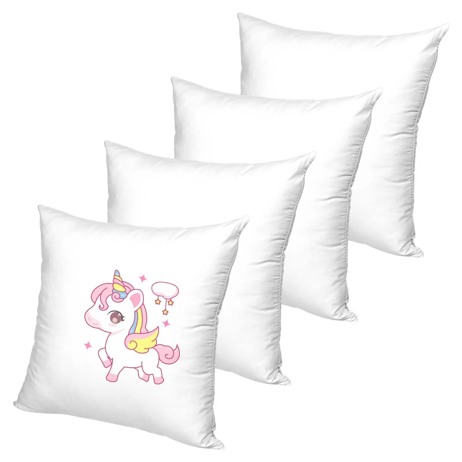 

4 Pcs Sublimation Pillow Covers Heat Transfer Blank Cases 40x40cm White DIY Protective Cushion Pillows Home Textile