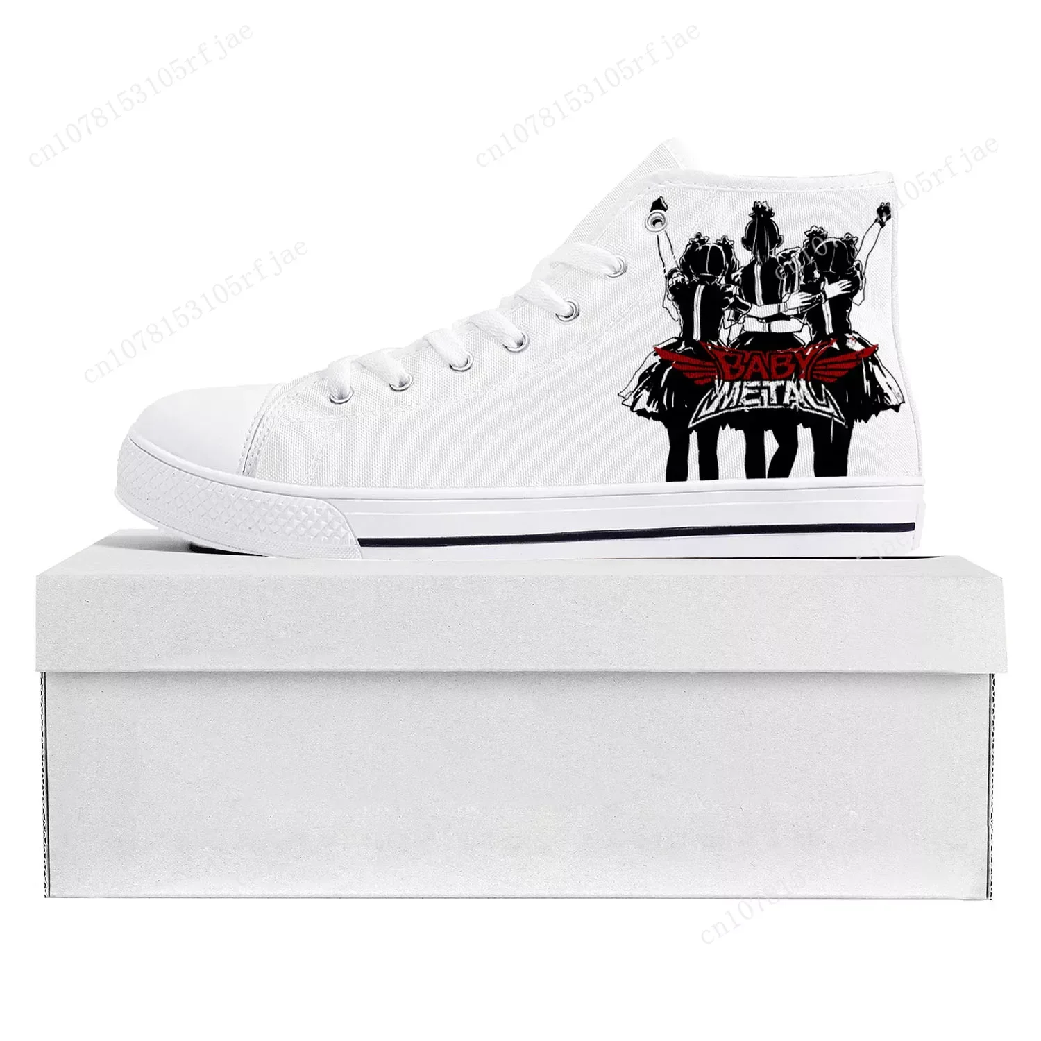 

Babymetal Rock Band Pop Fashion High Top High Quality Sneakers Mens Womens Teenager Canvas Sneaker Couple Shoe Custom Shoe White