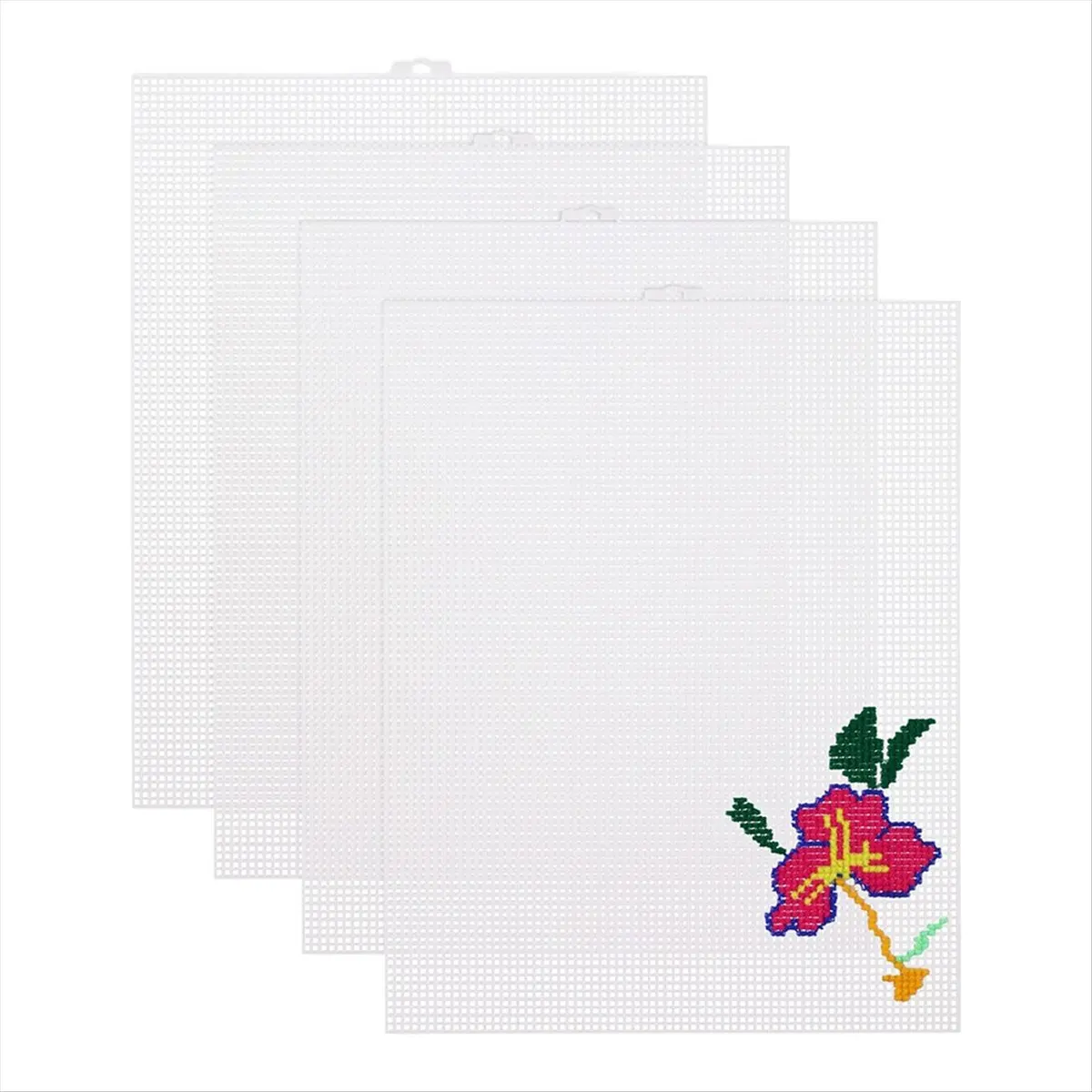 PROMOTION!4PCS 7 Count Plastic Mesh Canvas Sheets, Eye Mesh for Embroidery, Acrylic Yarn Crafting, Knit Crochet Projects