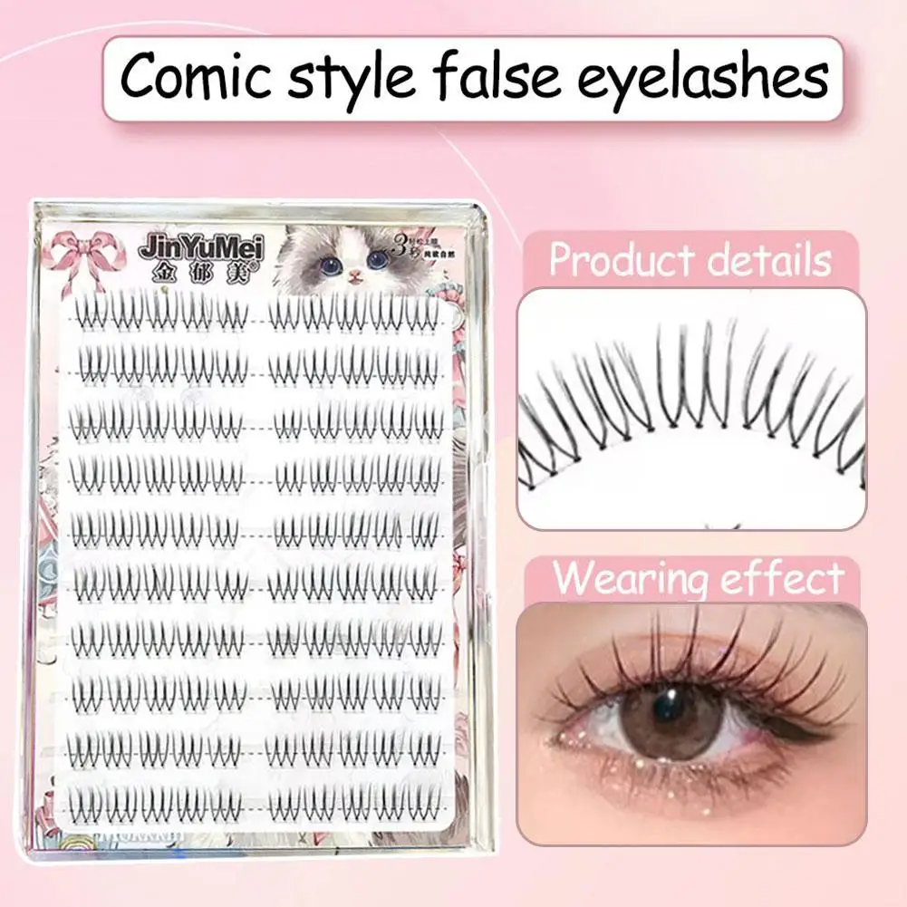 Nieuwe U-vormige Individuele Valse Wimpers Lash Extension Wimpers Comic Make-Up Idol Lash Natuurlijke Oog Cosplay Clusters Noglue I8M2