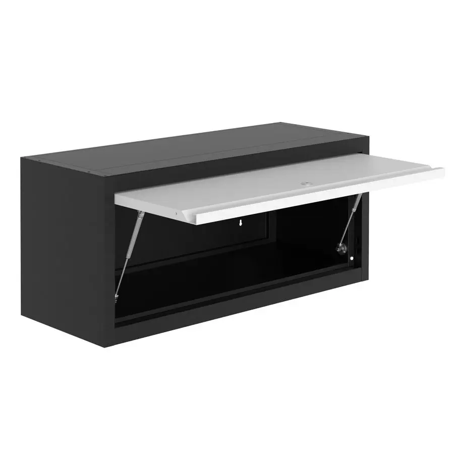 

Wall Mounted Storage Cabinet with Doors, Floating Cabinet for Tools, Garage, Basement, Kitchen, Warehouse Black, 13.8 H