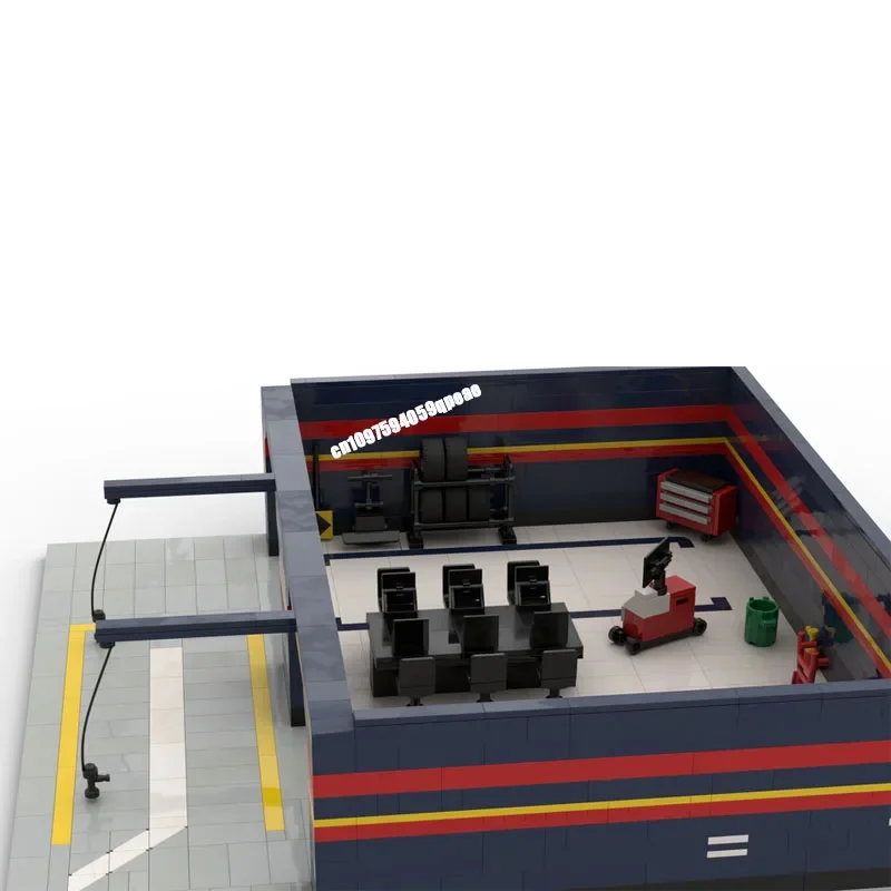 New 844Pcs Famouse Speed Champions Series Moc Formula 1 Garage Model Custom Puzzle Diy Creative Ideas Kids Toys Birthday Gift