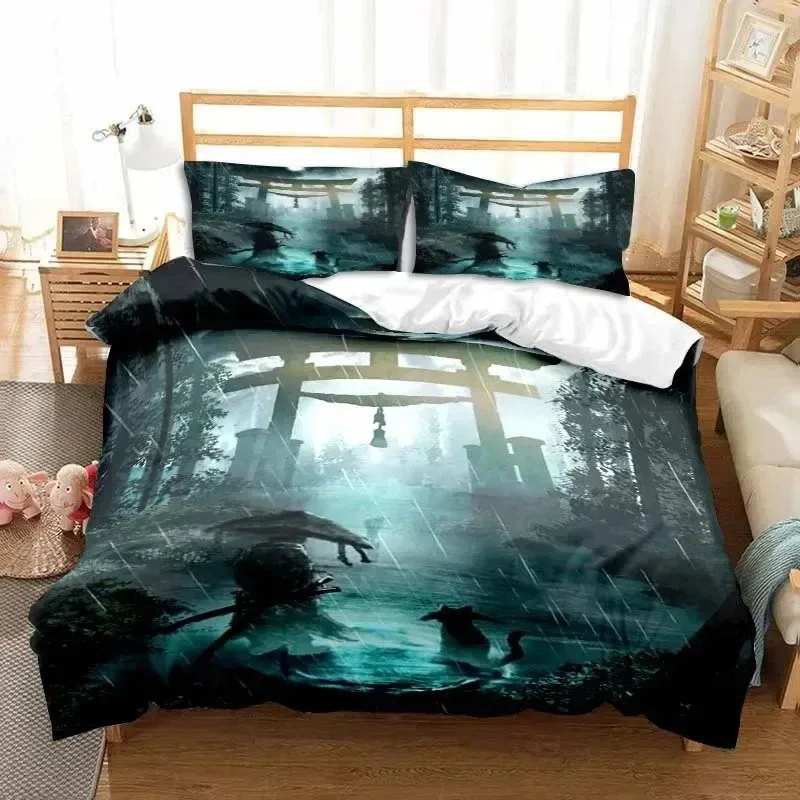 Japanese Samurai Bedding Set Soft Duvet Cover Set Men Teen Bedroom Single Double King Size Duvet Cover Pillowcase Boy Gift 3