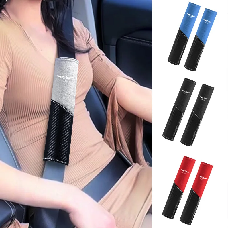 2 قطعة مقعد السيارة حزام الكتف وسادة الحماية الداخلية ملحق ل Genesis G80 GV70 GV80 GV60 G70 Essentia Neolun G90 GV90 #3