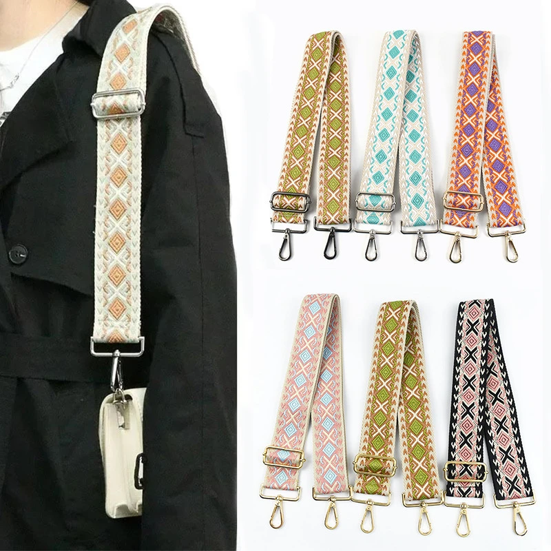 Deepeel Women's Handbag Embroidered Shoulder Strap 5cm Crossbody Bag Straps Adjustable Webbing Backpack Belt Replace Accessories