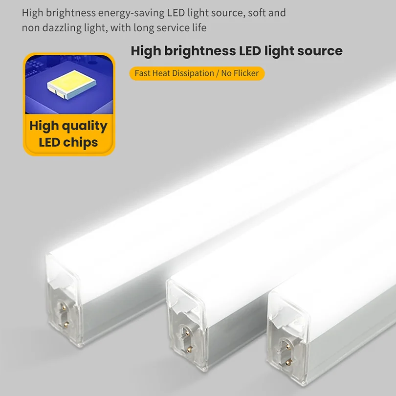 Led 220 فولت أنبوب ضوء غرفة قطاع مع كابل أنبوب أضواء تركيبات للمنزل غرفة نوم المطبخ إضاءة الخزانة مصباح داخلي أنبوب 110 فولت #4