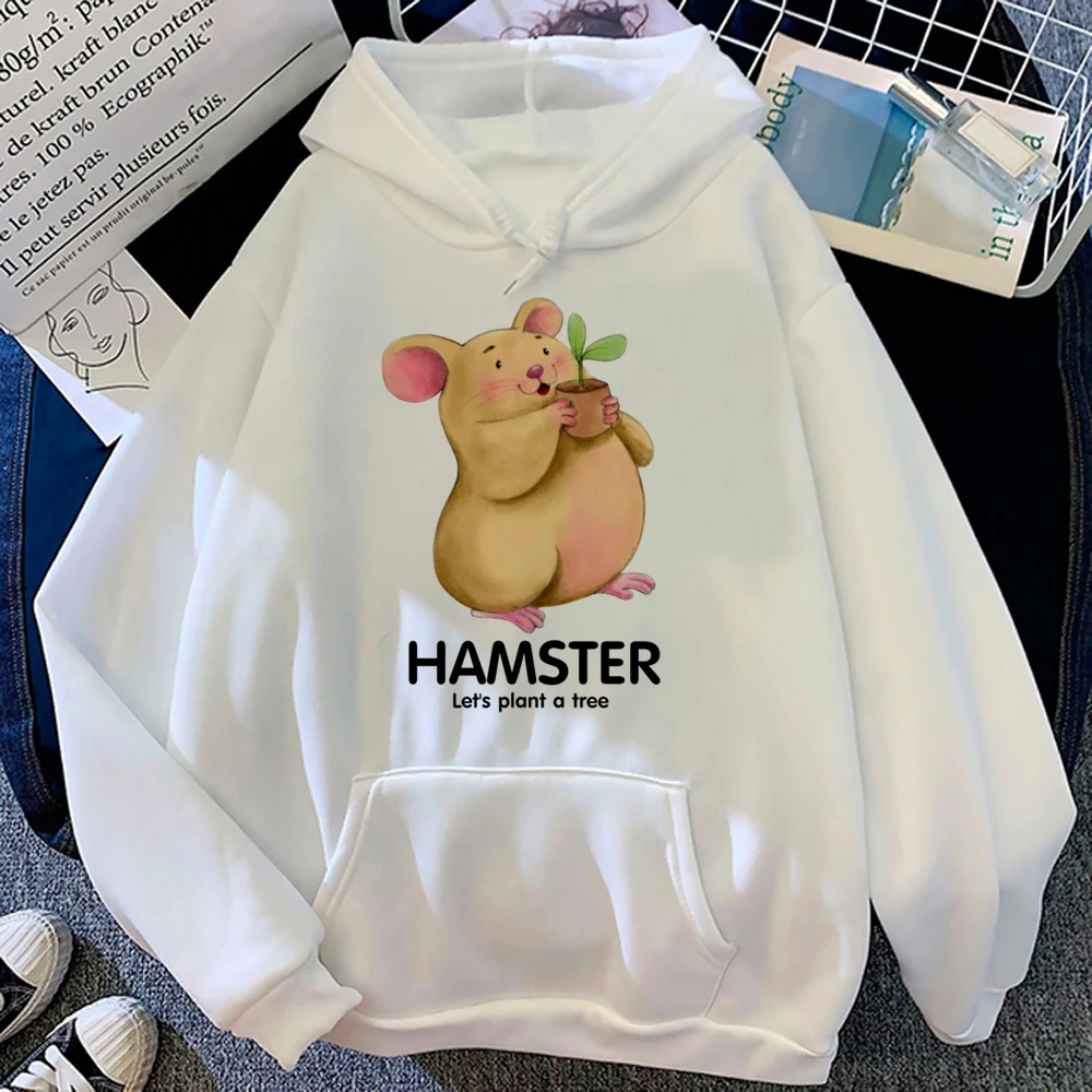 

Hamster hoodies women 2023 sweat y2k clothing tracksuit women graphic pulls