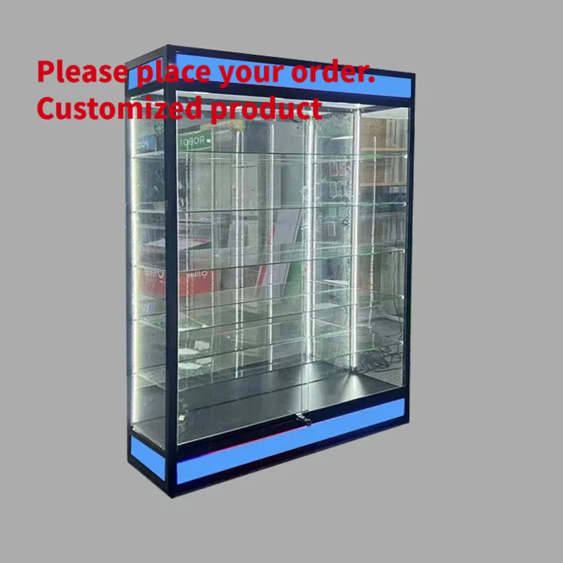 custom.Retail Shop Furniture Aluminum Frame Showcases Glass Display Tobacco Store Glass Cabinet Display Smoke Shop Display