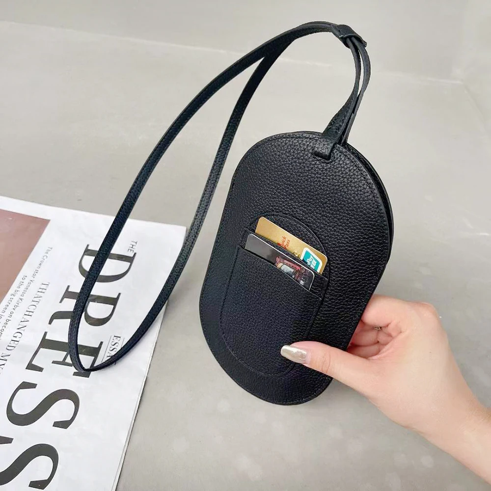 Luxury Mini Women Phone Crossbody Handbag Genuine Leather Neck Sling Female Card Holder Bag Leisure Girl Mobile Shoulder Purse