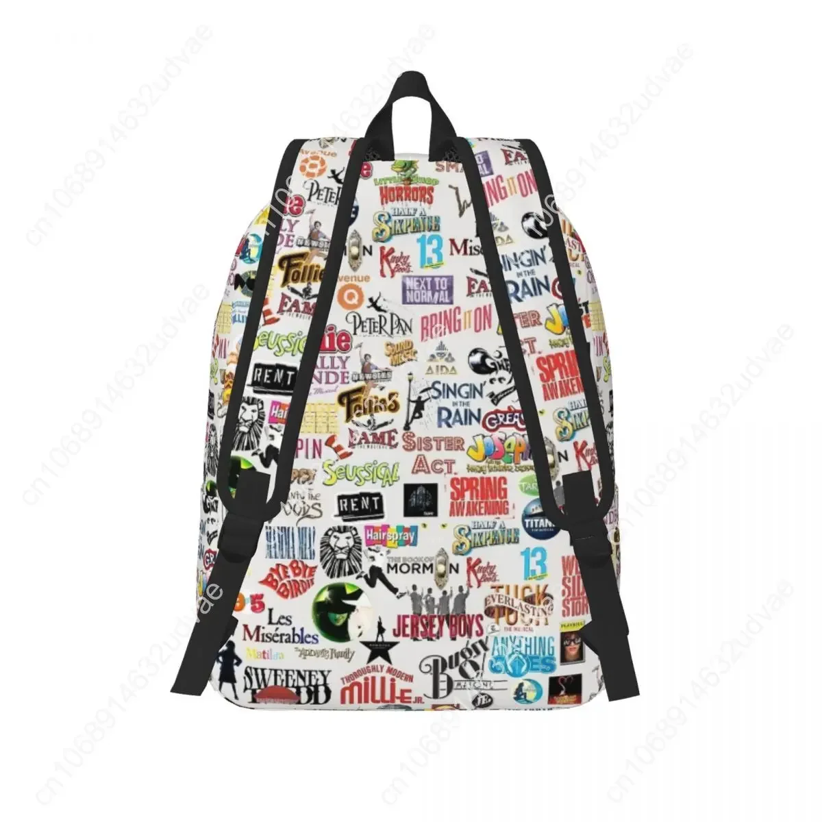 Broadway Melody Backpack for Boy Girl Kids Student School Bookbag Musical Theatre Drama Canvas Daypack Preschool Primary Bag