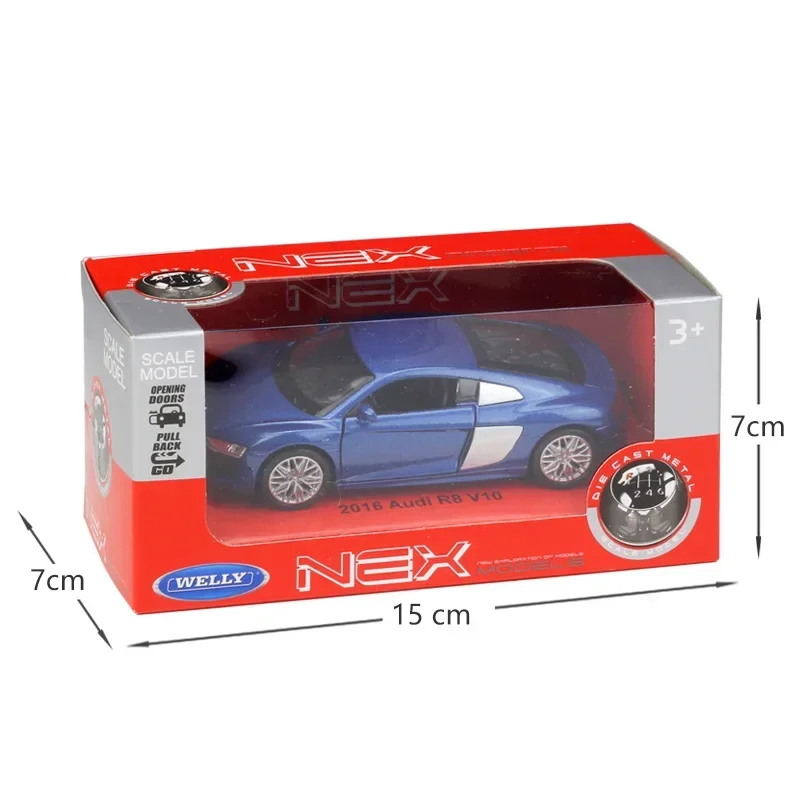 WELLY 1:36 2016 R8 V10 Legering Luxe Voertuig Diecast Pull Back Auto Model Goederen Speelgoed Collectie