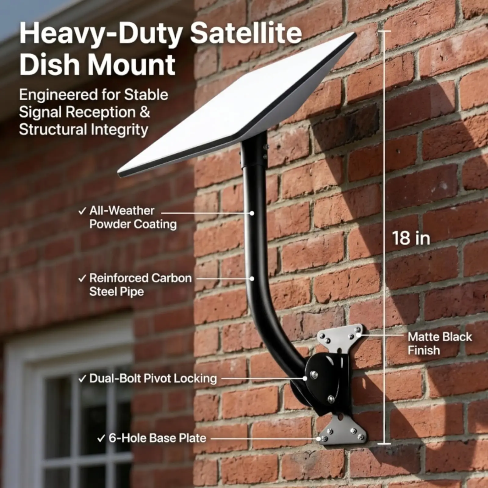 Starlink Gen3/V3 Outdoor Waterproof Wall Mount & Desk Stand Metal Bracket 180 Degree Adjustable Receiver for Improved Signal