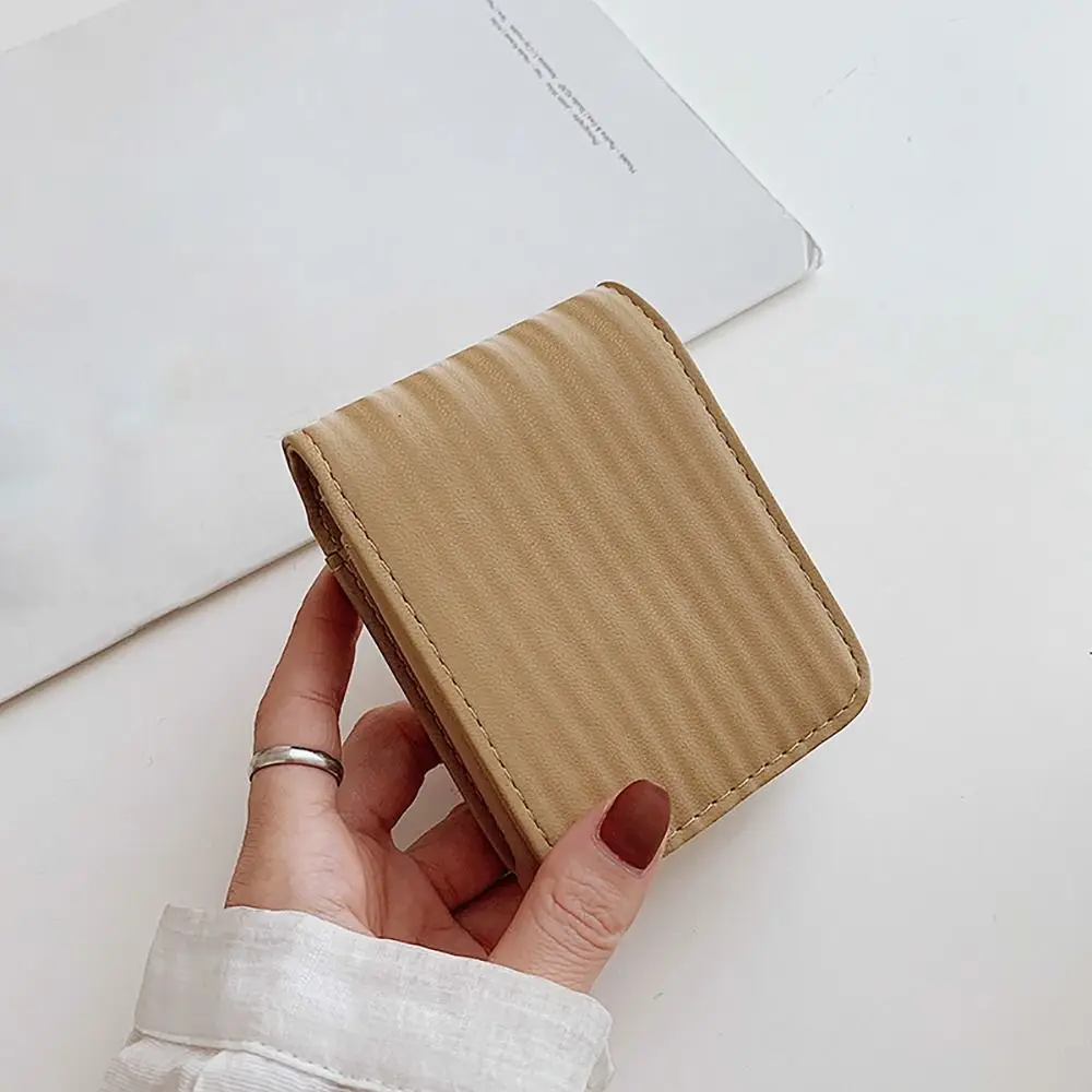

High-quality PU Leather Lipstick Bag With Mirror Mini Lipstick Protective Cover Snap Button Lipstick Pouch