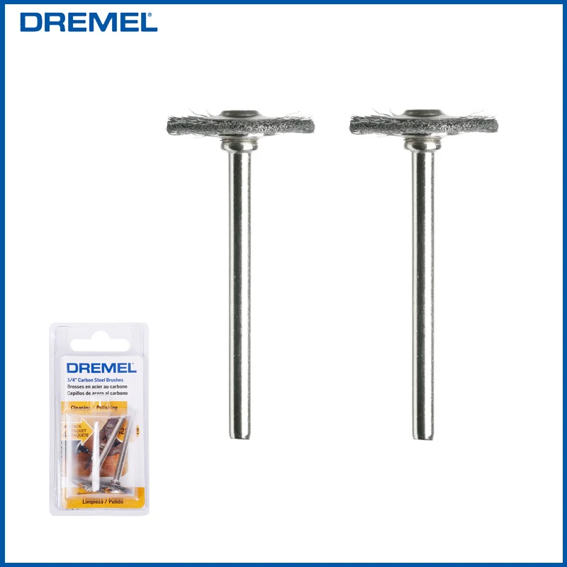 

Щетки из углеродистой стали Dremel 428 3/4 дюйма, 19 мм, 2 шт., аксессуары для полировки и очистки, щетки из проволоки для удаления ржавчины