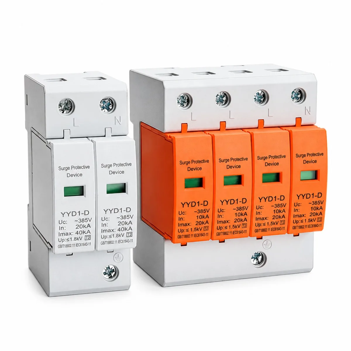 SPD 1P 2P 3P 40KA 60KA 80KA 100KA 120KA House Lightning Surge Protector Protective Low Voltage Arrester Device 20KA 30KA