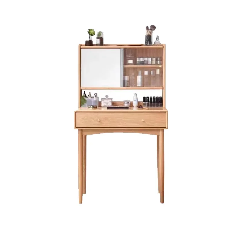 Solid wood dresser log makeup table desk integrated dressing table