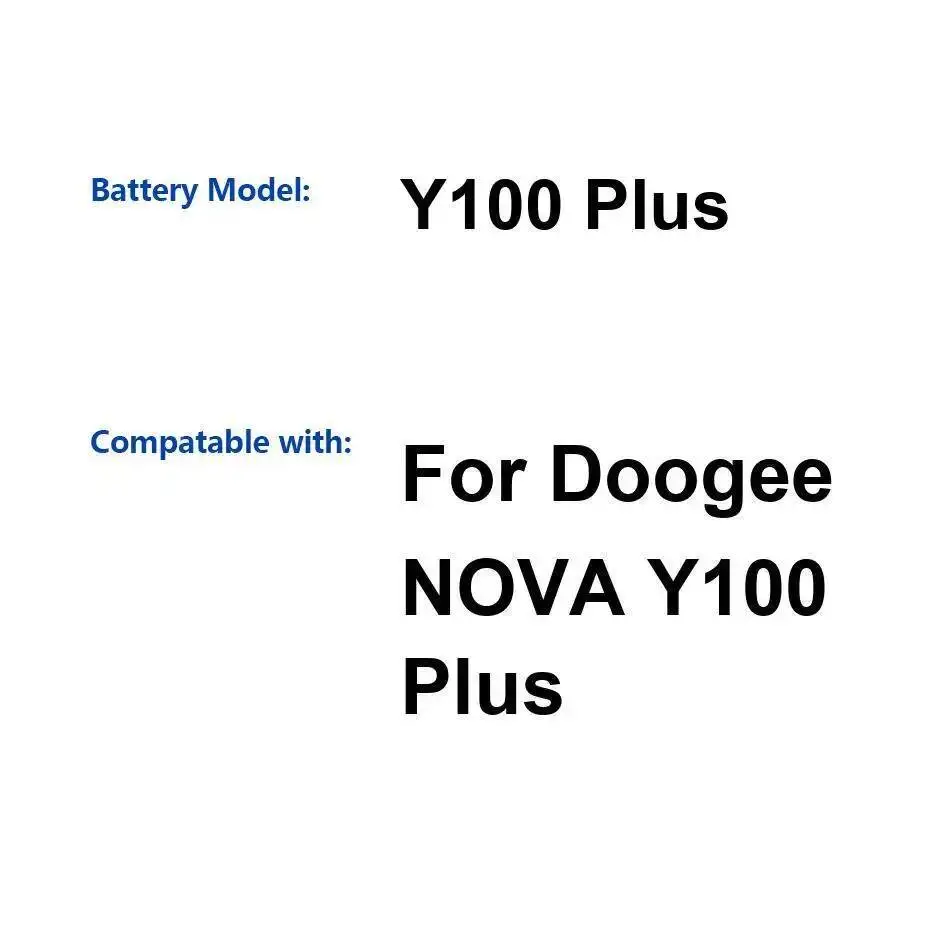 Аккумулятор мобильного телефона 3000 мАч, быстрая зарядка для Doogee Nova Y100 Plus, долговечная работа
