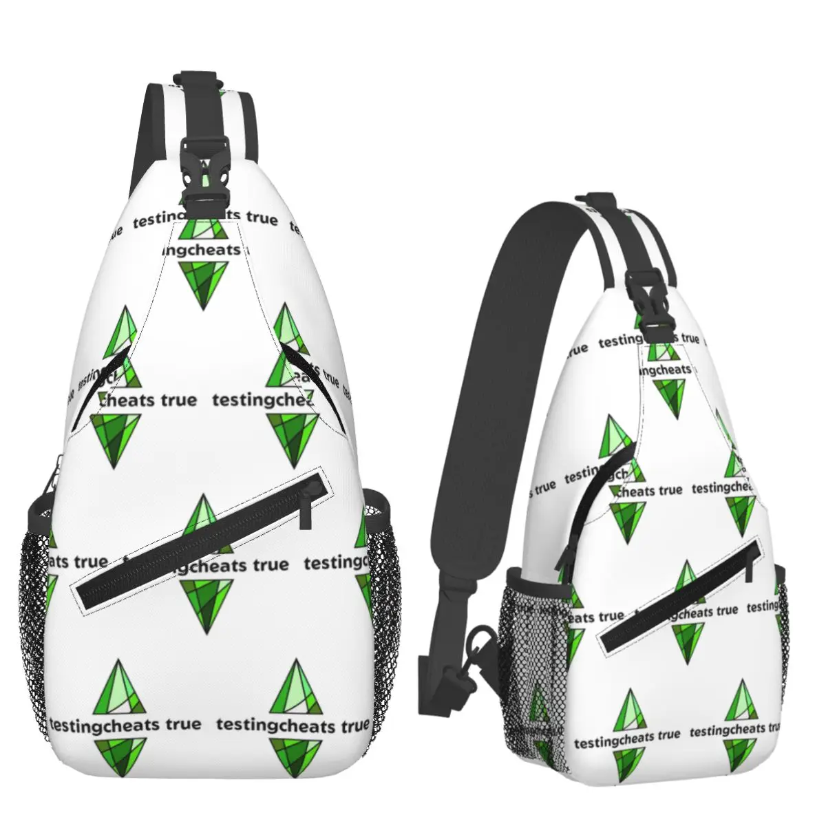 

The Sims 4 - Testingcheats True Plumbob Chest Bag Men Sling Crossbody Backpack Chest Bag Travel Hiking Daypack Shoulder Bag