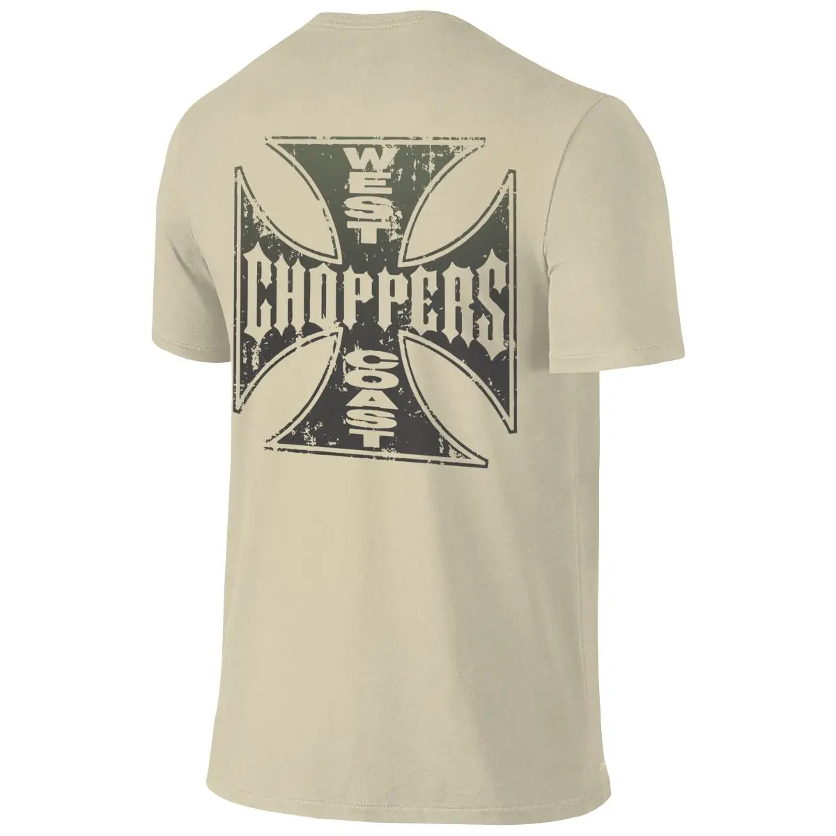 West Coast Chopper Iron Cross T-Shirt for Men O Neck Cotton T Shirts Motorcycle Short Sleeve Front Back Two Sides Tees New Tops