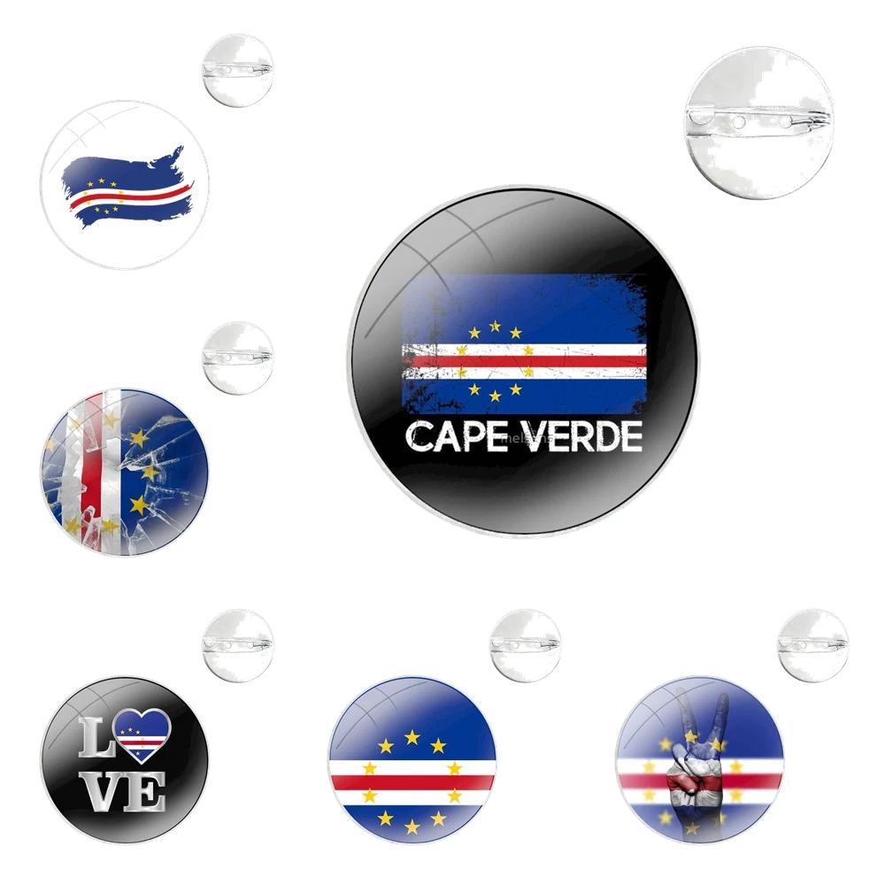 Cape Verde Flag Pins Badge Metal Brooches For Clothes Backpack Decoration gift