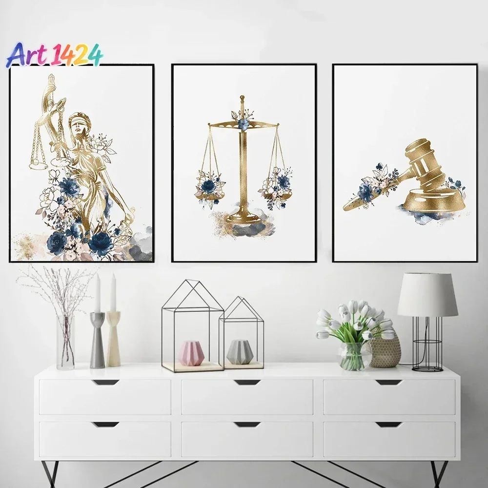 Scandinavian Minimalist Wall Art Lawyer Lady Justice Law Hd Canvas Painting Poster Prints Home Bedroom Living Room Decoration