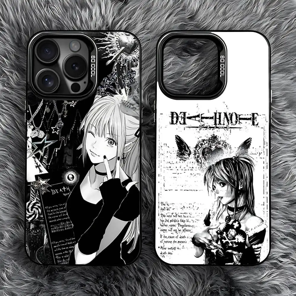 حافظة هاتف Misa D-Death N-Note لهاتف iPhone 16,15,14,13,12,11,Pro,Max,Plus,Mini,SE مضادة للسقوط باللون الأسود غير اللامع
