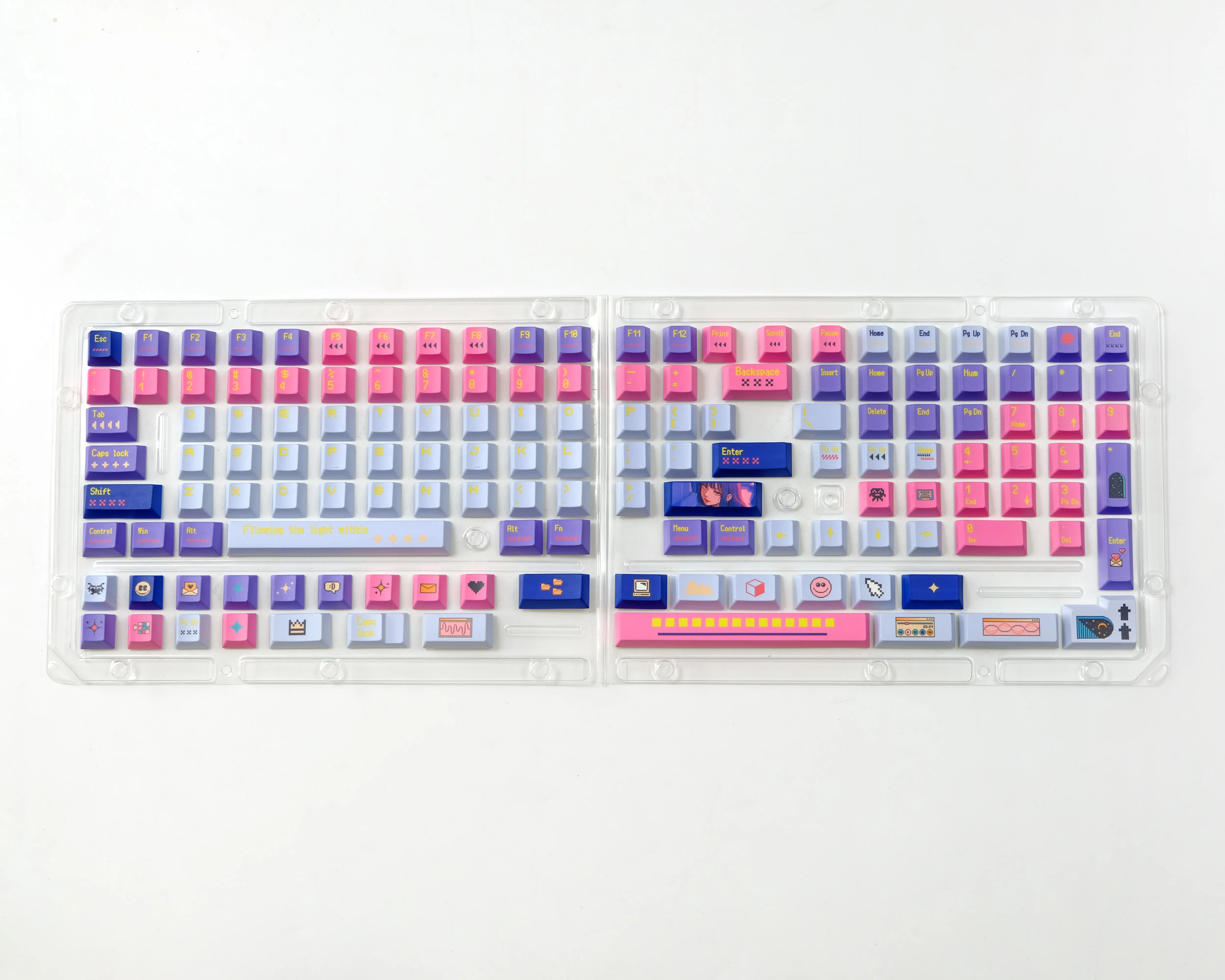 Keycap Profil Ceri PBT Sublimasi Termal Pixel Girl Set Keycaps
