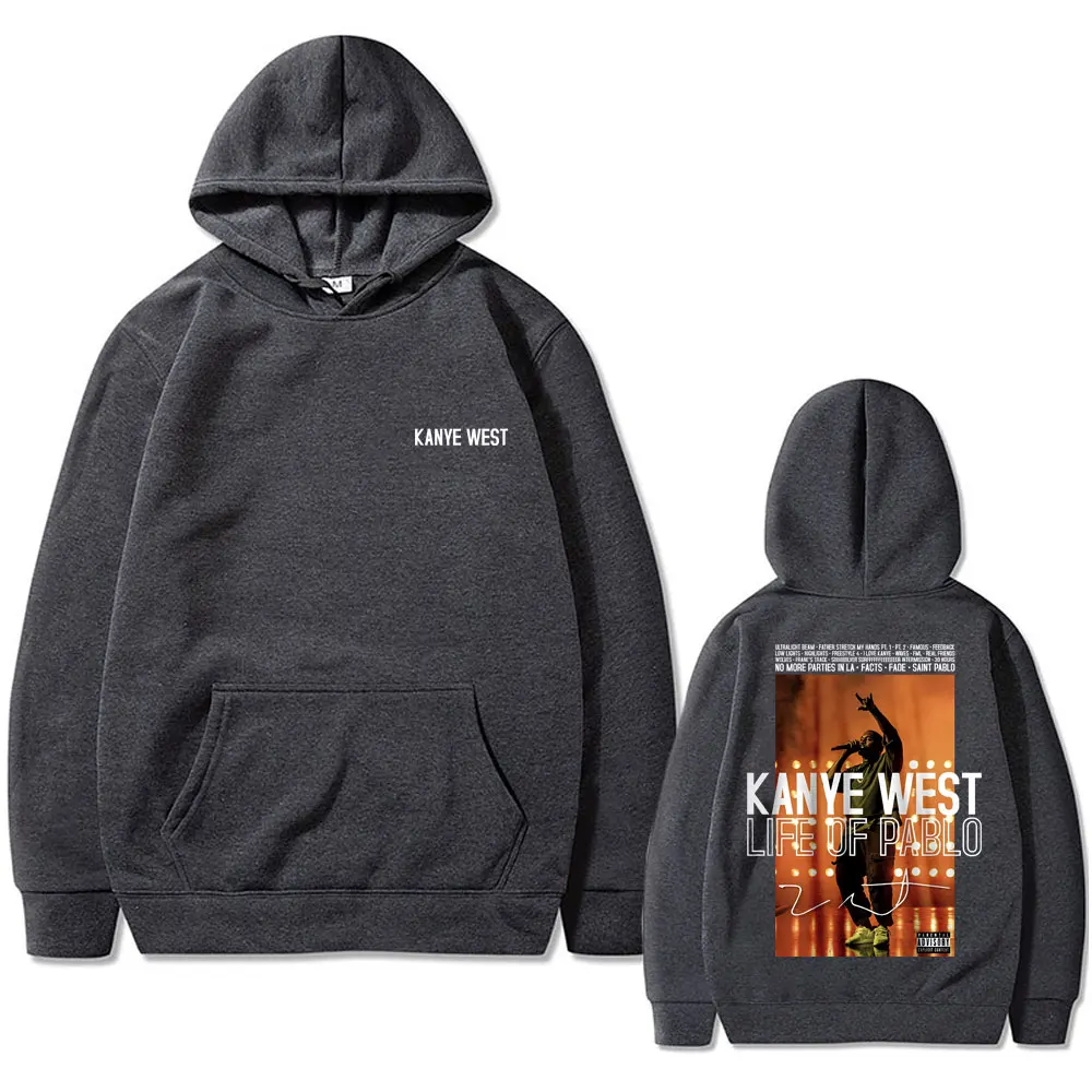 Rapper Kanye West The Life of Pablo Graphic Hoodie Men's Vintage Casual Fleece Sweatshirt Men Women Hip Hop Oversized Hoodies