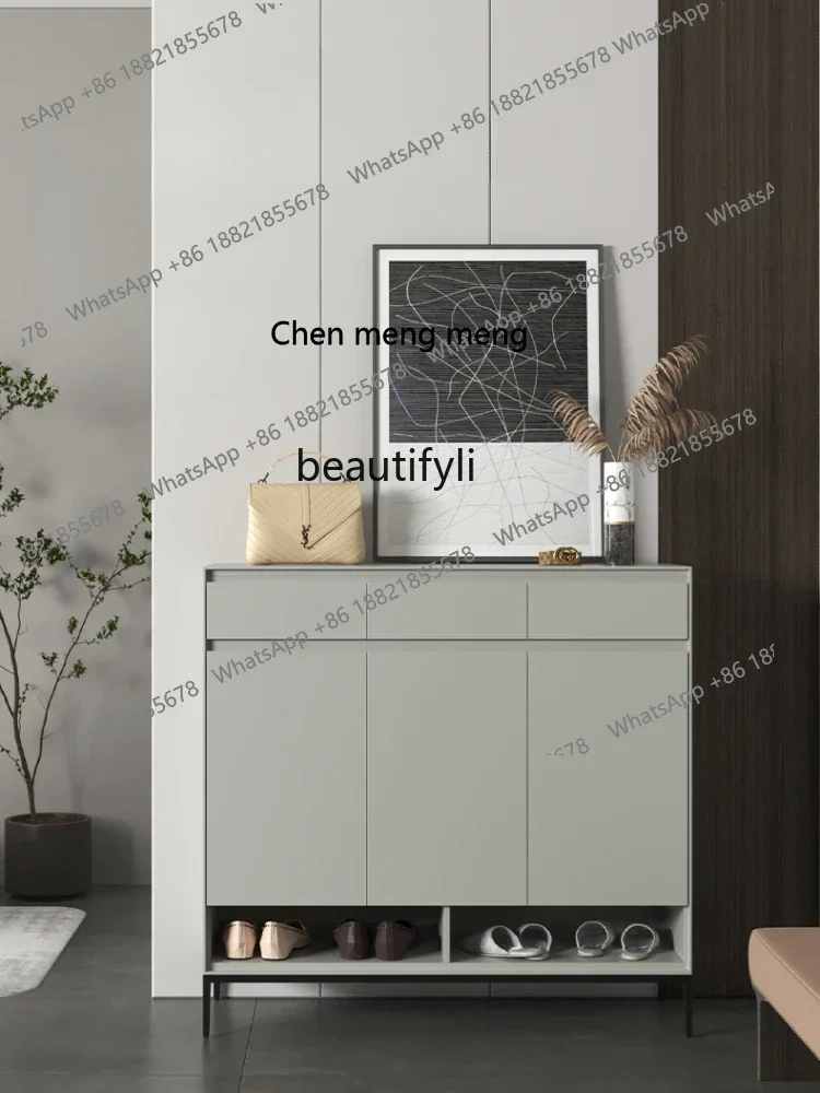 

ss7304Italian Minimalist Door Shoe Cabinet Light Luxury Entrance Entrance Cabinet Nordic Minimalist Wall Locker