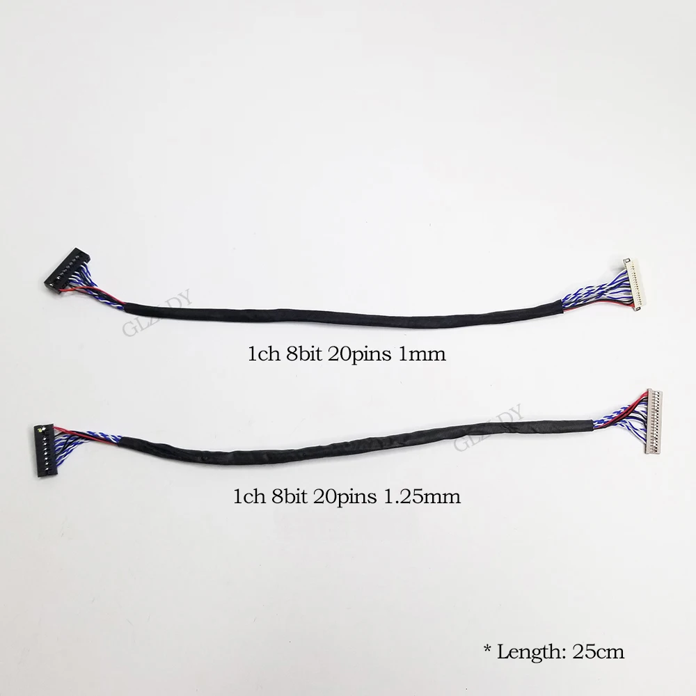 Universal 20Pin DF14 DF19 1ch 8bit 20pins LVDS Cable 1mm 1.25mm pin pitch For Industrial Series LCD Screen cable compatible S6