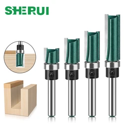 1PCS 1/4 In 6mm Shank Cutter Router Bit Trimming Woodworking Milling Cutter Dual Blades