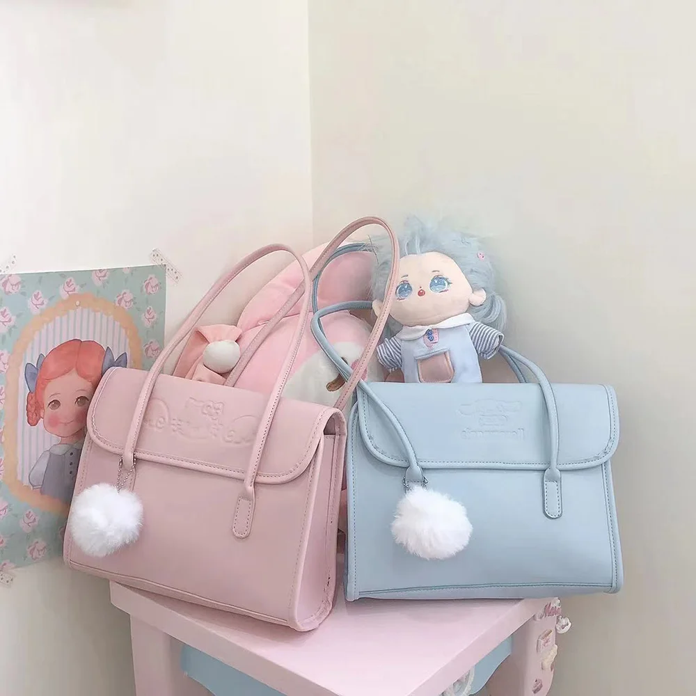 Sanrio Pu geprägte Handtasche niedlichen Cartoon Umhängetasche Damenmode Umhängetasche lässig All-Match-Rucksäcke wasserdichte Rucksäcke