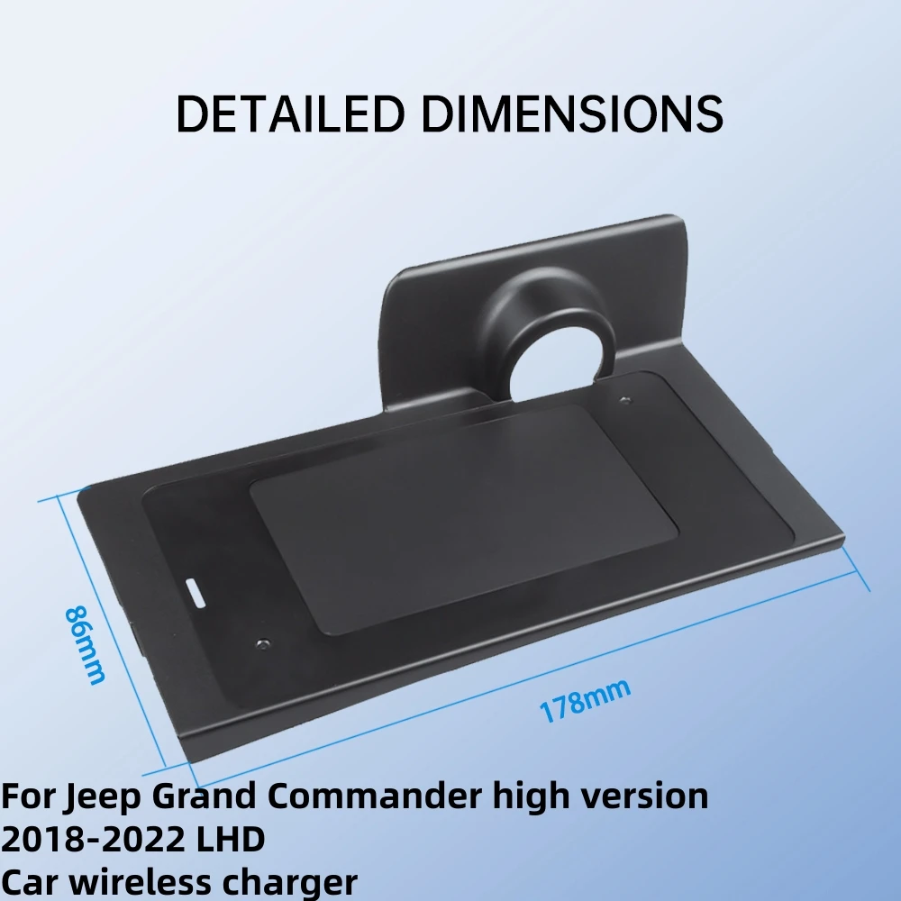 For Jeep Grand Commander 2018-2022 LHD 15W Car wireless charger fast charging holder mobile phone charger