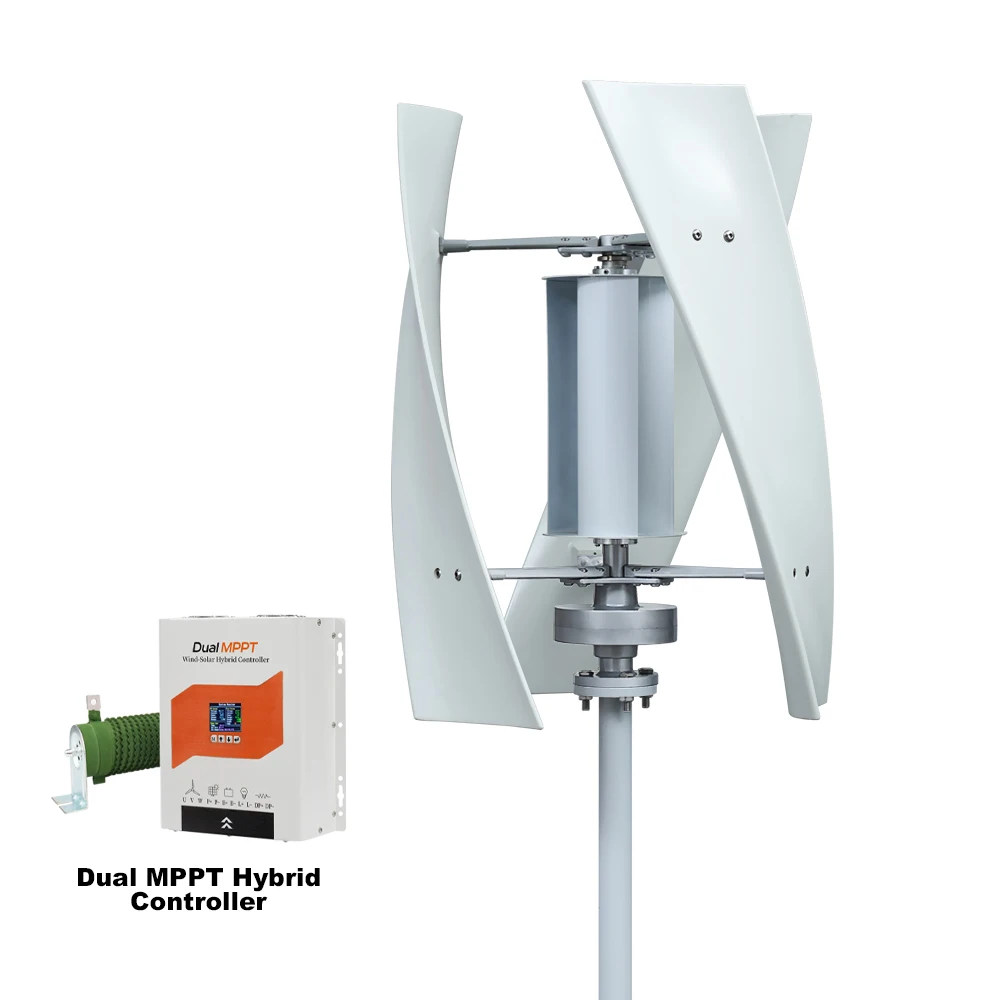 EU-levering 3KW 6KW verticale windturbine 24V/48V geluidsarme huishoudelijke 220V met gratis laadcontroller