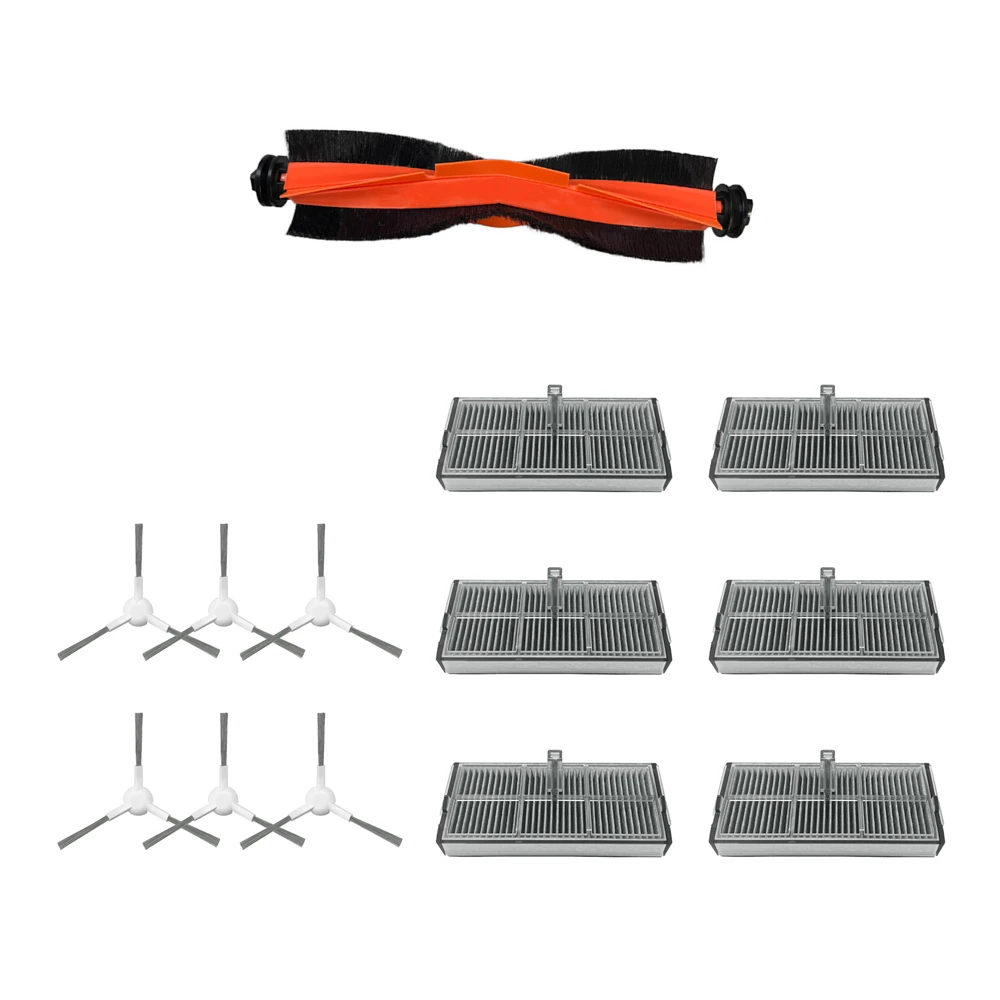 ลูกกลิ้งแปรงหลัก/แปรงด้านข้าง/จอแสดงผลกรอง HEPA สำหรับอุปกรณ์เสริมดูดฝุ่นหุ่นยนต์ M30S Dreame 7/ 12/ 13ชิ้น