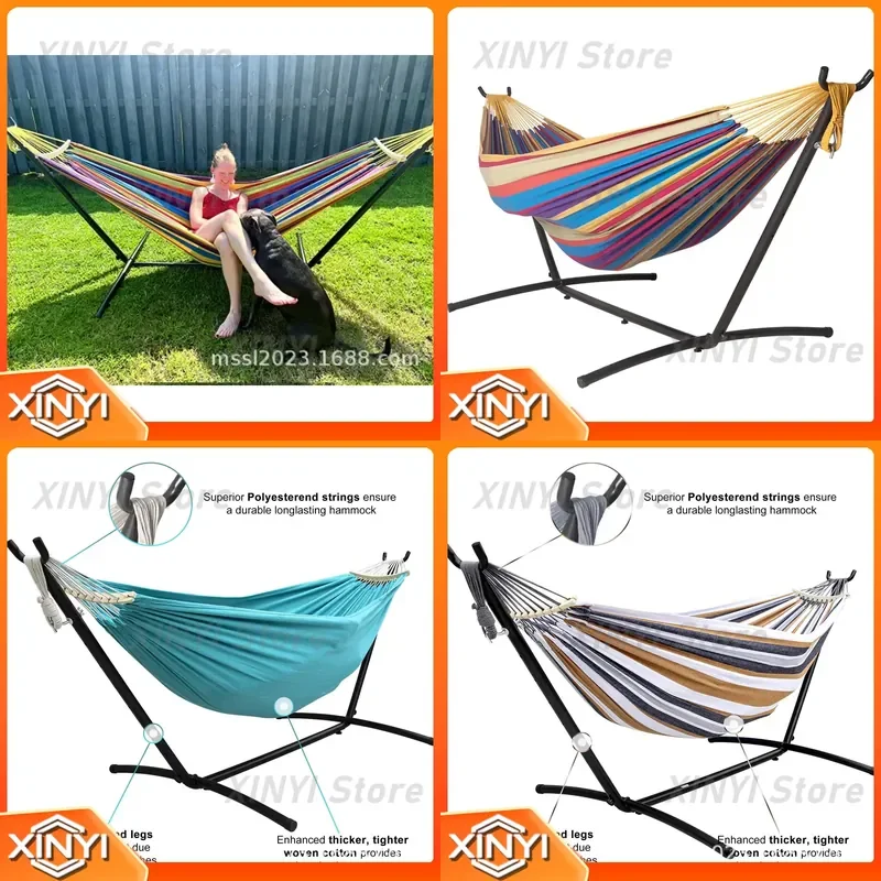 Outdoor Hammock Stand for Portable Camping Swing Bracket Double Single Hammock for Backyard Patio Garden Yard Outdoor