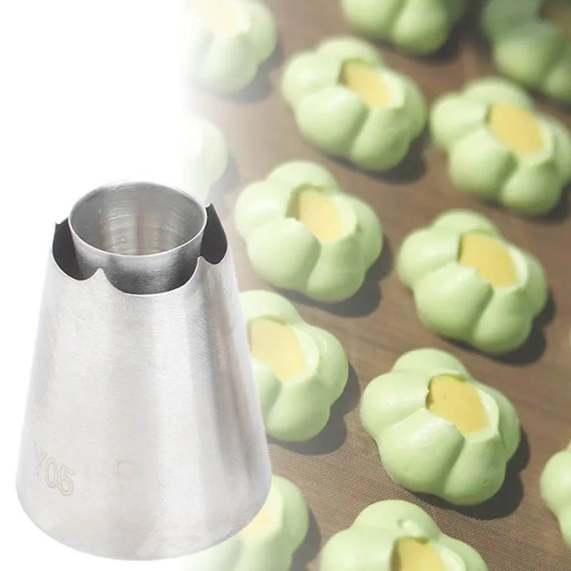 New Y05#Y06# Romia Hollow Cream Nozzles Stainless Steel Cake Flower Decoration Icing Piping Tips Cupcake Fondant Pastry Nozzles