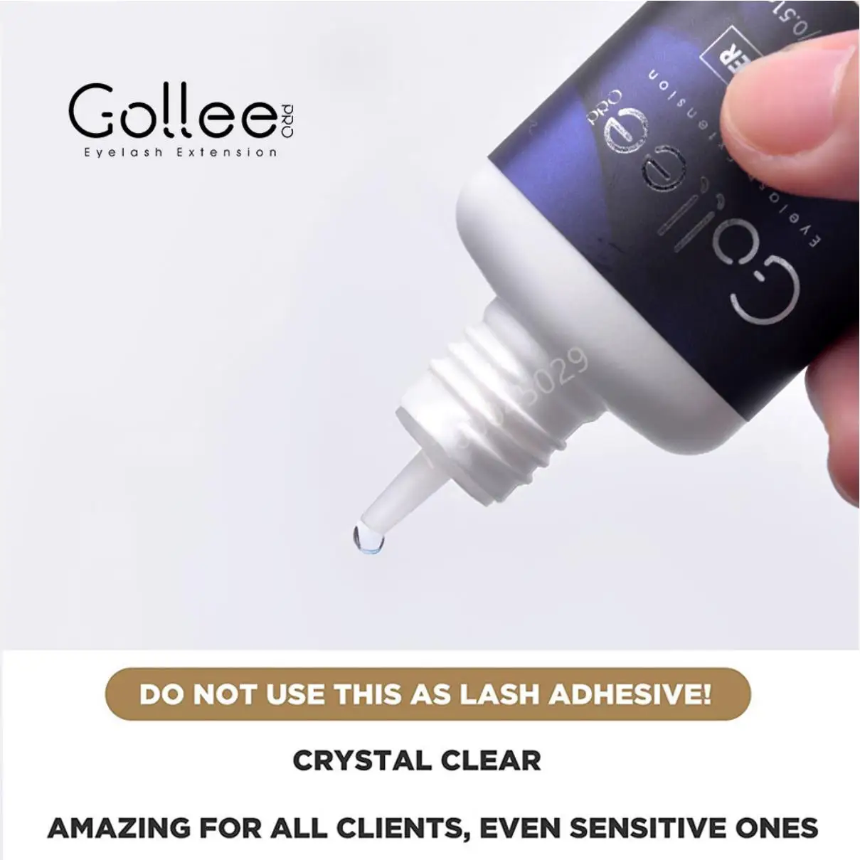 Gollee 0,5 Sec Colla per extension ciglia ad asciugatura rapida e primer per ciglia Adesivo per ciglia impermeabile da 8 settimane Forniture per uso professionale