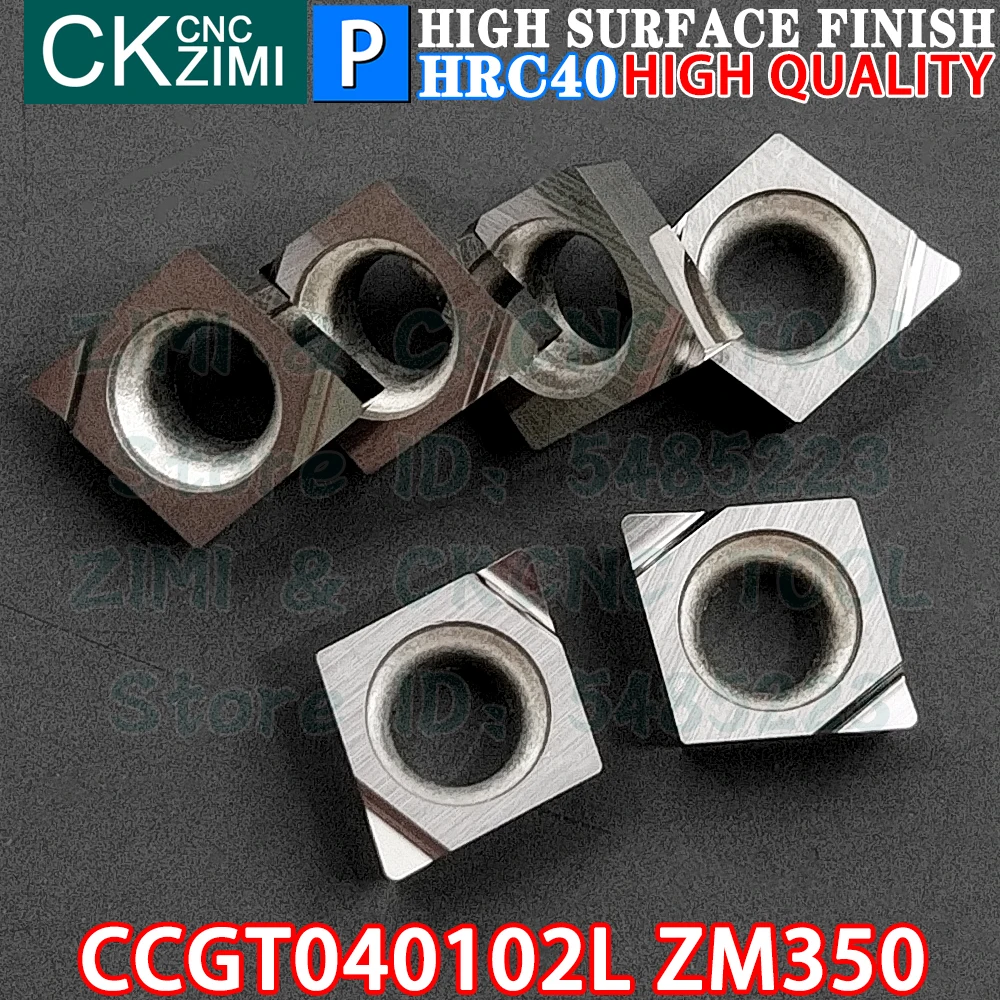 10 ชิ้น CCGT040102L ZM350 CCGT 040102L ZM350 เม็ดมีดเซอร์เม็ท เครื่องมือเม็ดมีดกลึงคว้านละเอียด เครื่องมือตัดกลึงโลหะ CCGT040102 CNC สำหรับเหล็ก