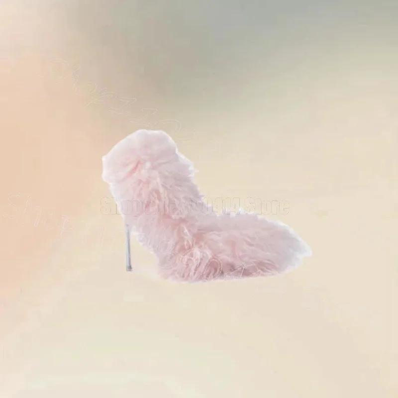 

Pink Feather Design Shallow Pointed Toe Pumps Slip On Women Shoes Thin High Heels Fashion Party Feast 2024 Zapatos Para Mujere