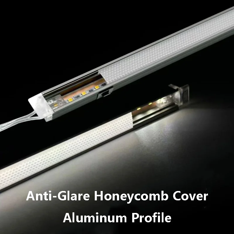 

Anti-Glare Honeycomb Cover Aluminum Profile PC Diffuse Channel 2010 3010 2310 Wall Corner Cabinet Bookcase Hard Strip Light