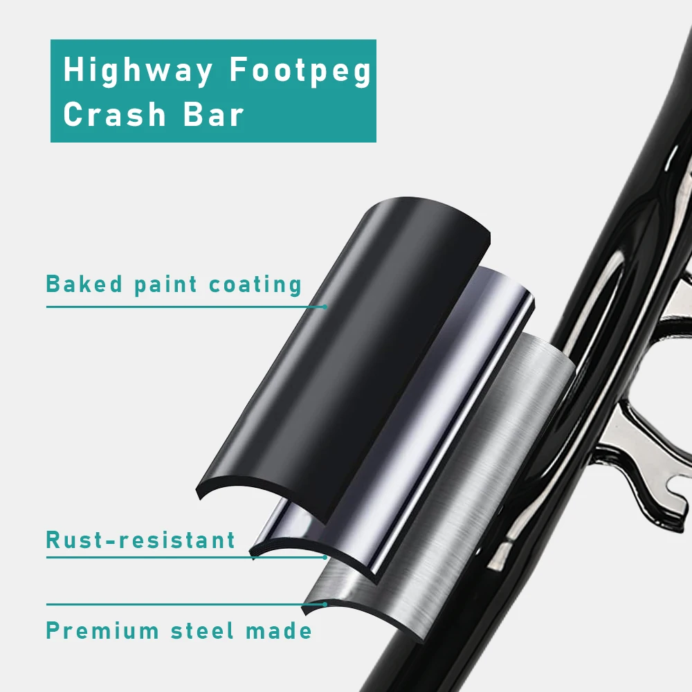 Highway Footpeg Crash Bar Performance Two Step Engine Guard Sliders For Harley Touring 14-25