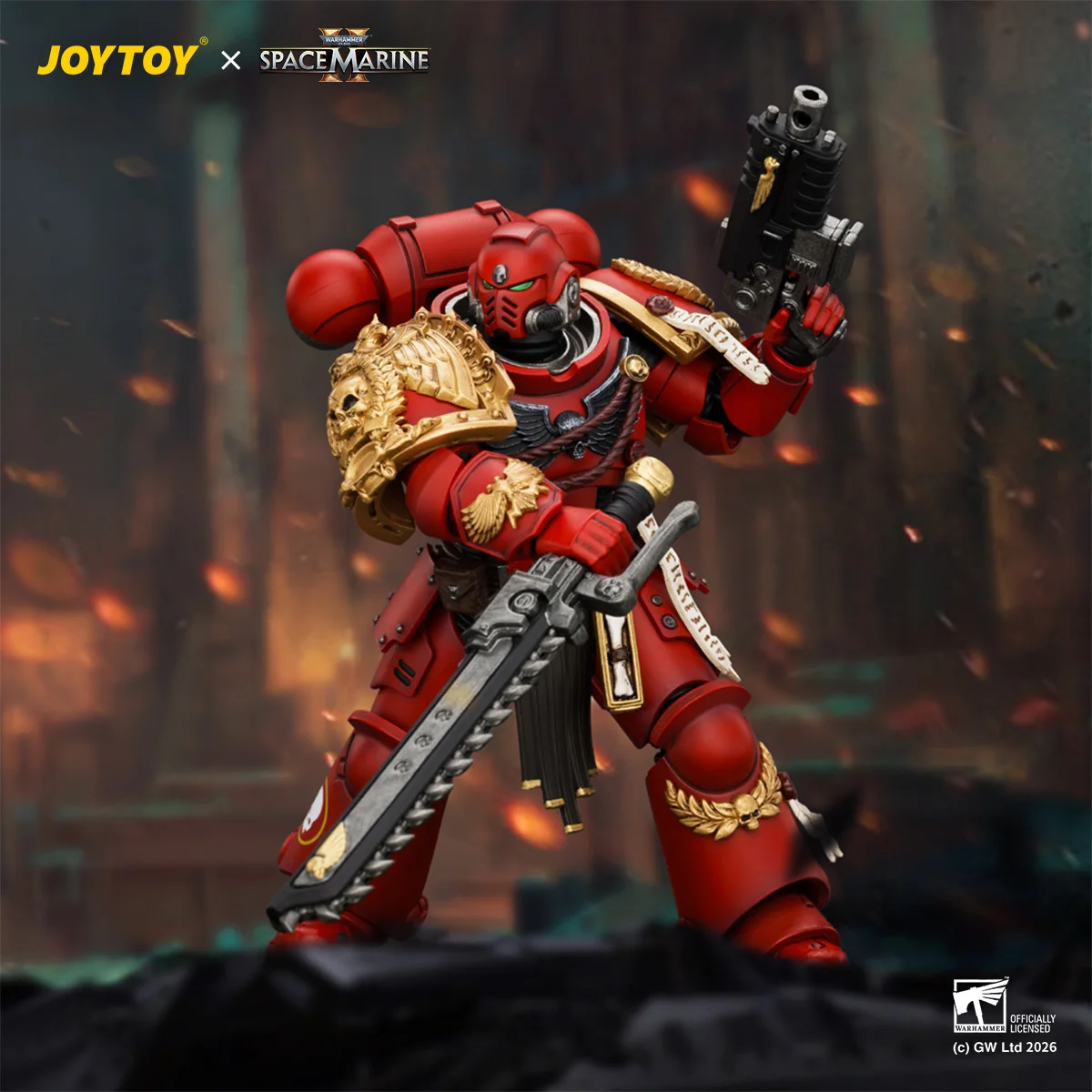 [Pre Order]JOYTOY Warhammer 40K 1/18 Action Figure Game Edition Blood Angels Veteran with Bolt Rifle, Chainsword and Bolt Pistol