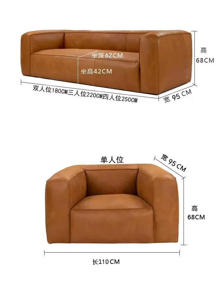 ty-Minimalist Cowhide Sectional Sofa with Beaded Trim Modern Living Room Furniture%